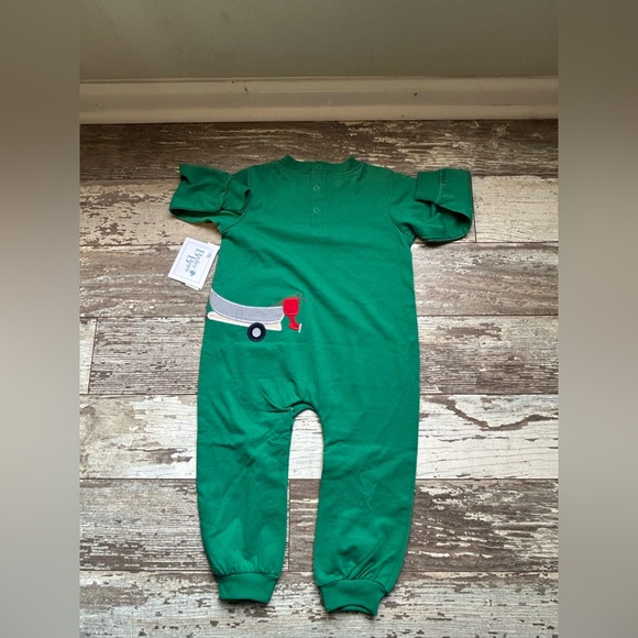 Green Kids One Piece with Red Truck Design - Picture 2 of 3